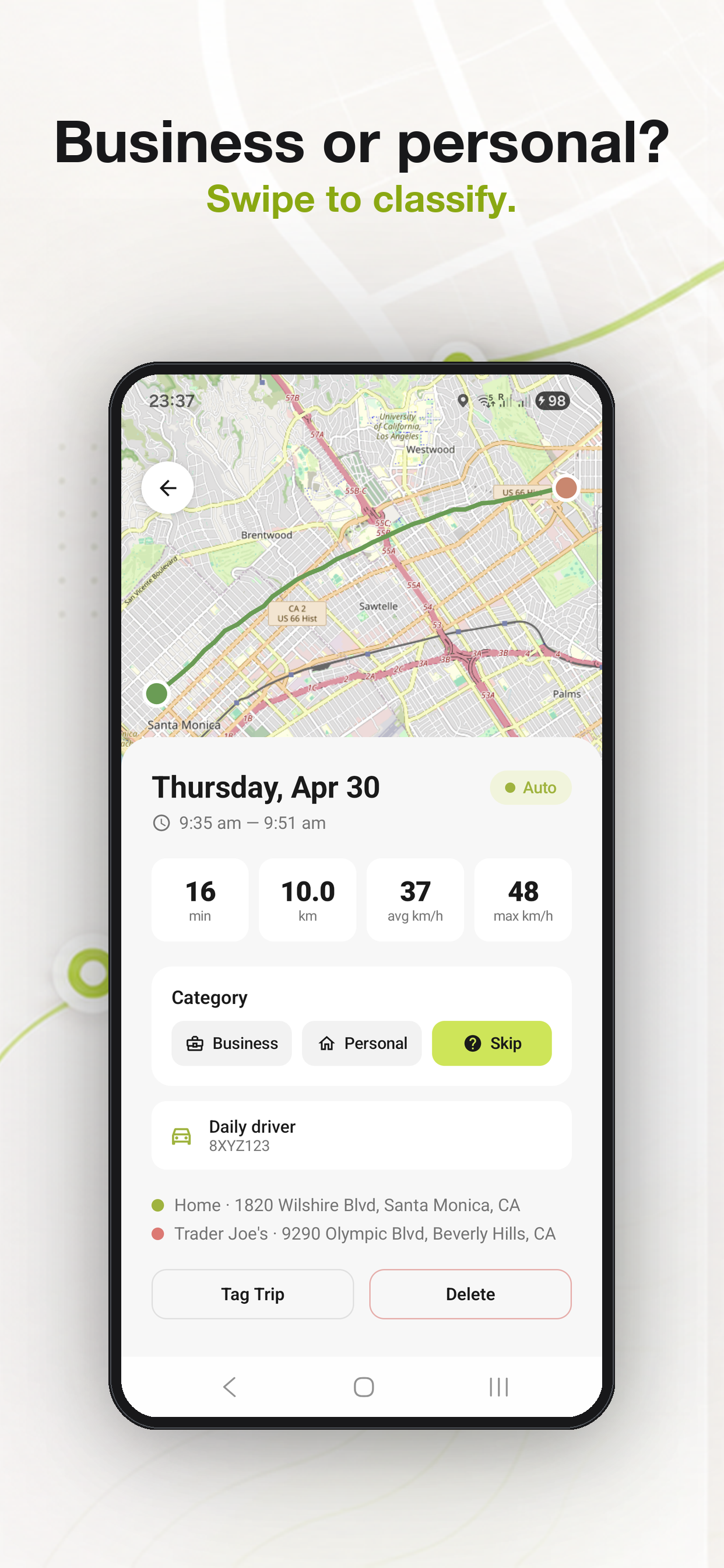 One-tap classify