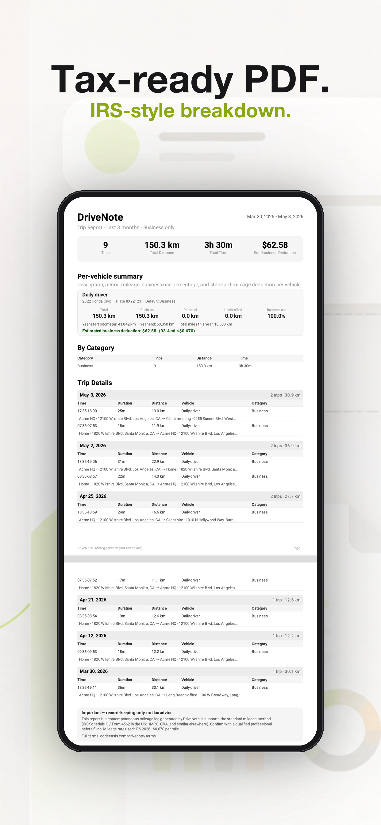 Tax-ready PDF