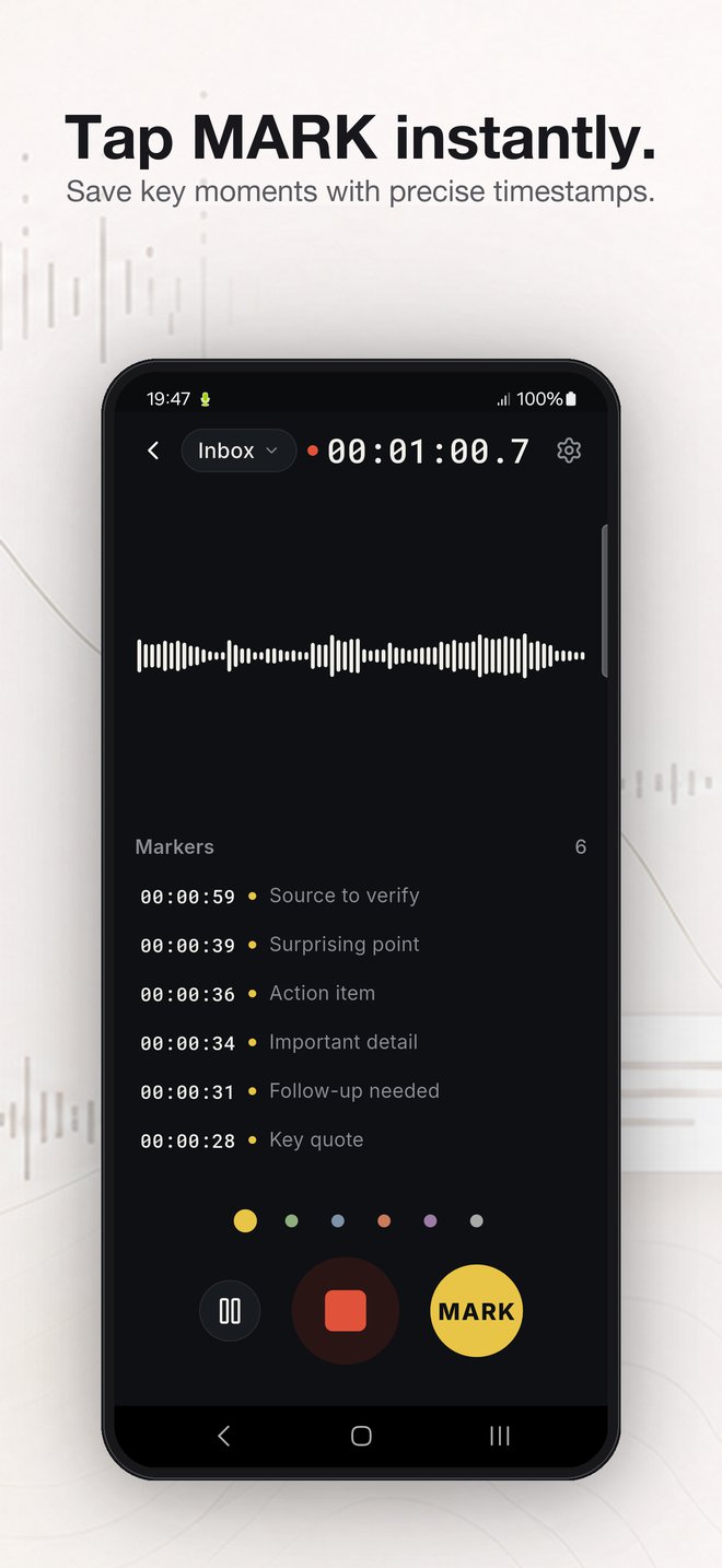 FieldRecorder - tap MARK instantly