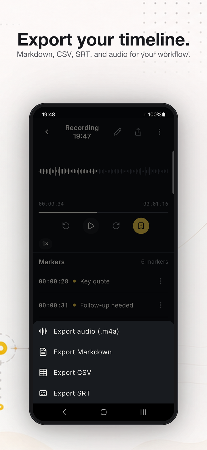 FieldRecorder — export your timeline