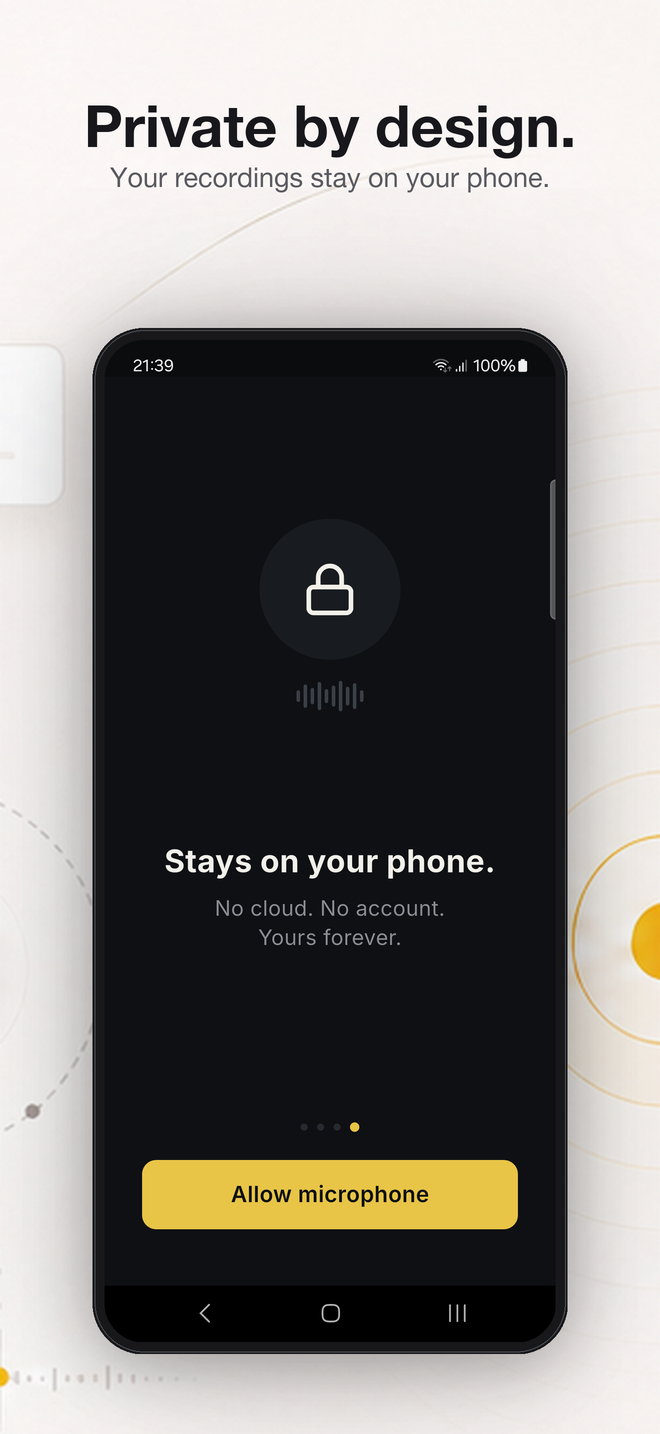 FieldRecorder — private by design