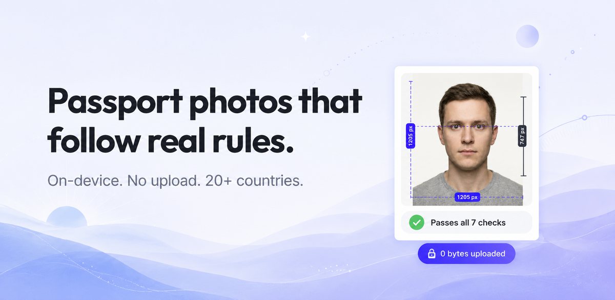 Passport Photo Maker - On-device passport & visa photos