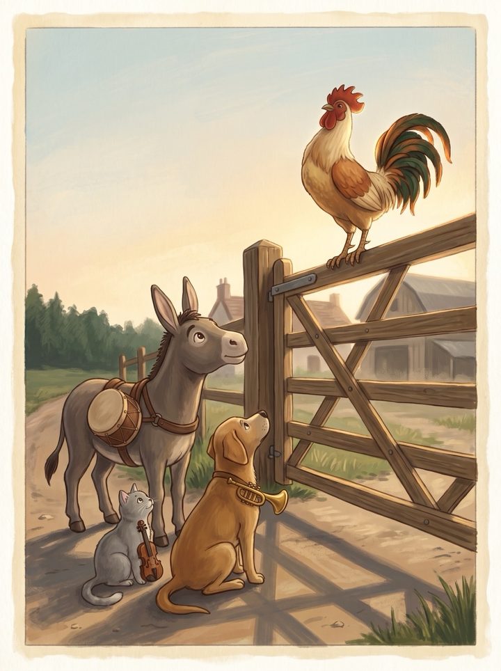 The Bremen Town Musicians, page 4.