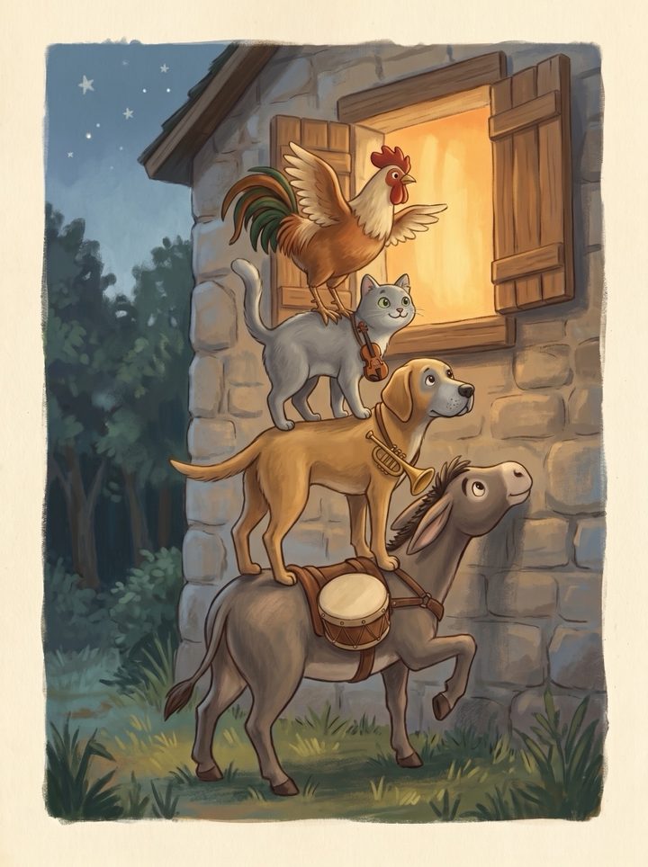 The Bremen Town Musicians, page 7.