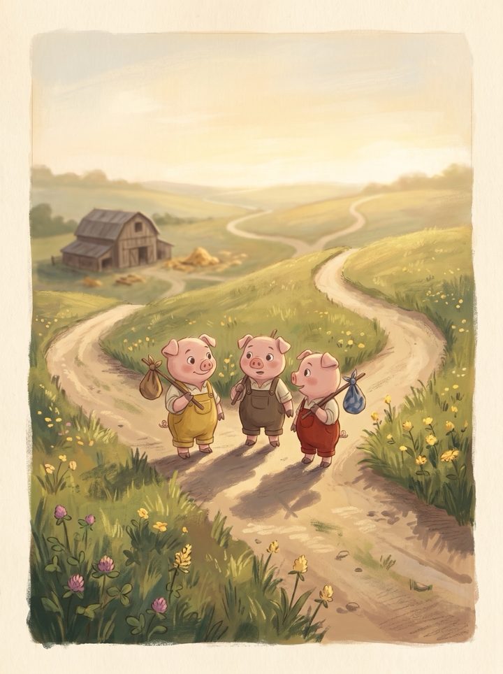 The Three Little Pigs, page 1.