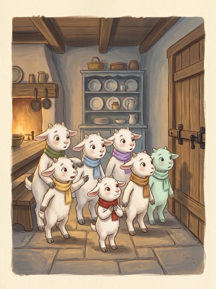 The Wolf and the Seven Little Kids, page 3.