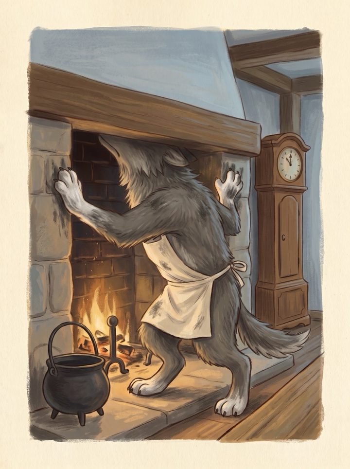 The Wolf and the Seven Little Kids, page 8.