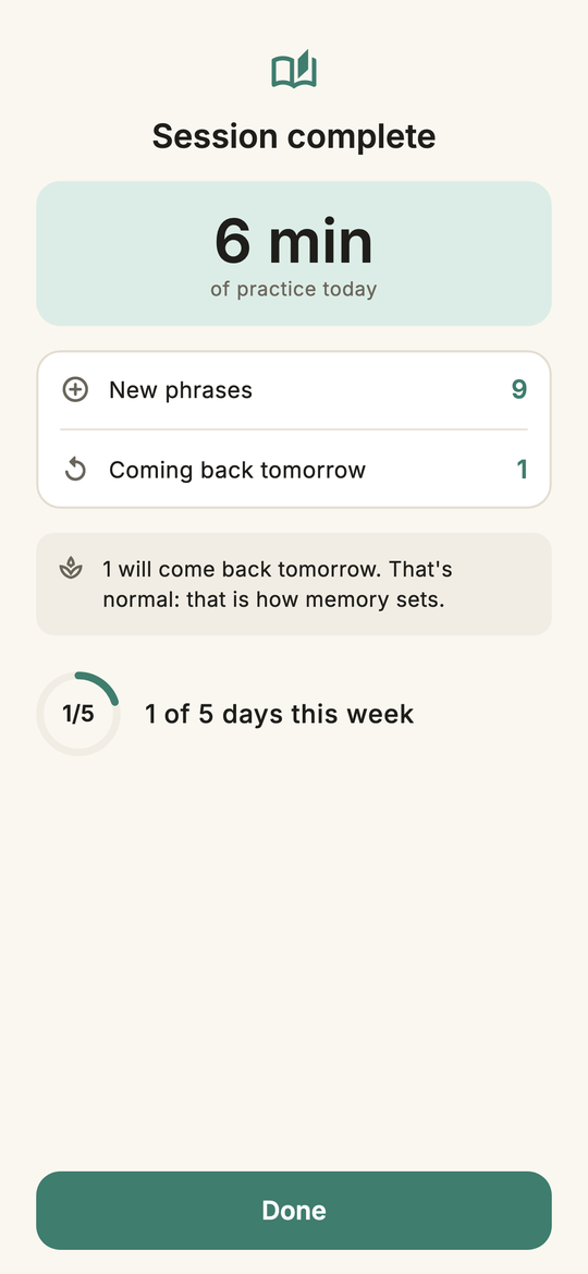 Practice ends on a number