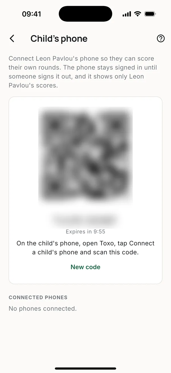Show this code to the child's phone.