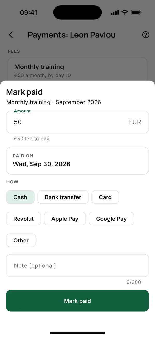 How much, when and how it was paid.