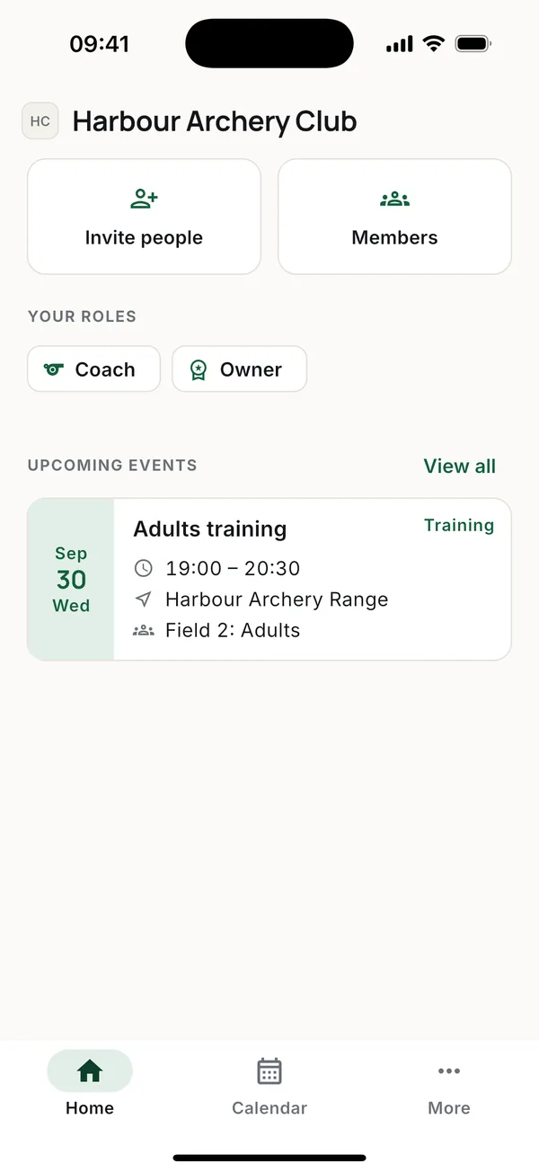 Invite people and Members on Home.